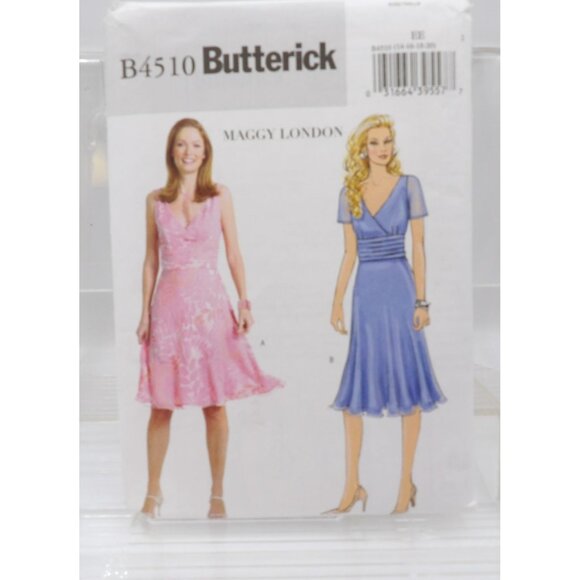 Butterick B4510 Maggy London Dress Sewing Pattern Size 6-20 Misses’ Petite Lined - Picture 1 of 2